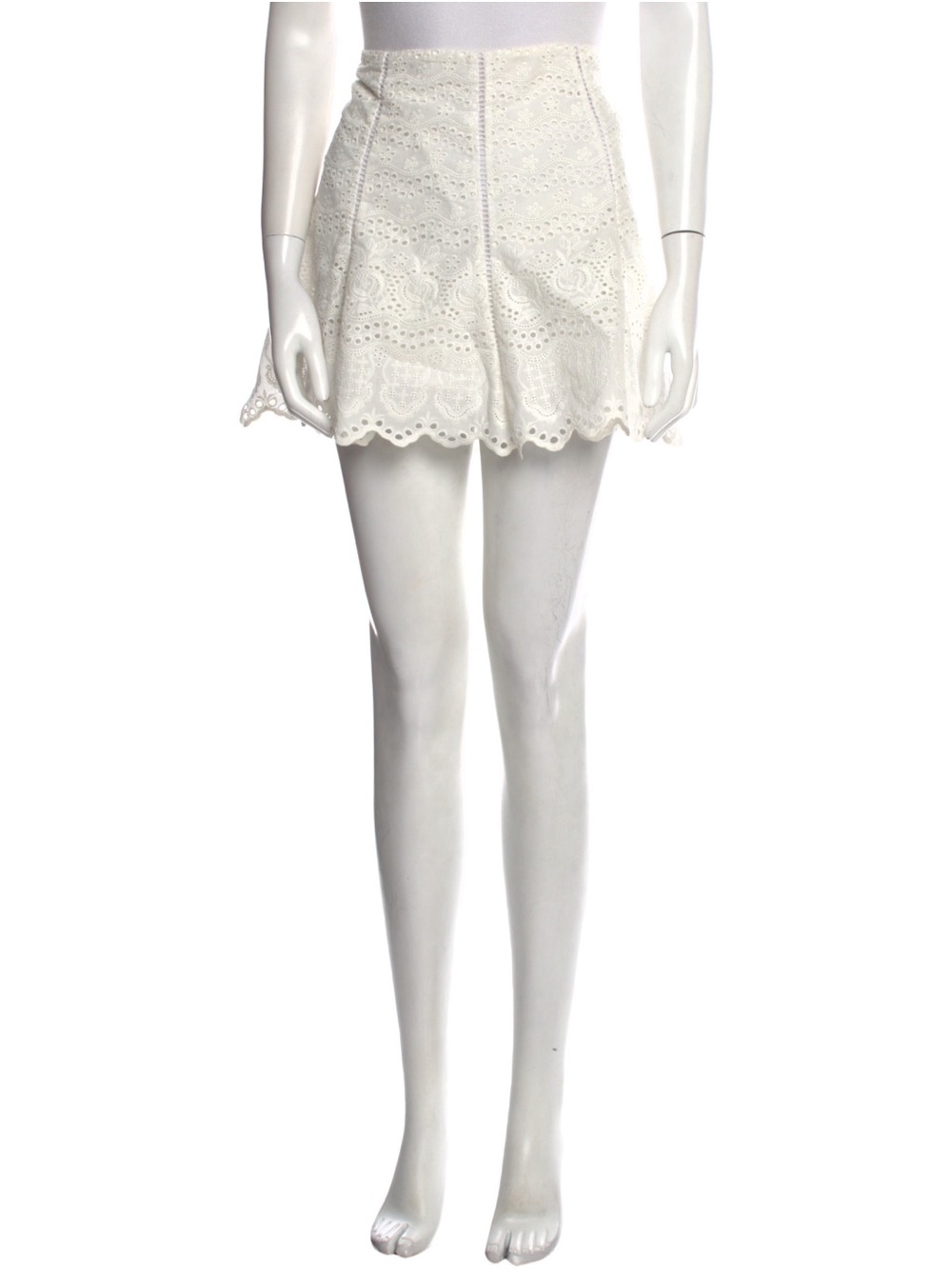 LoveShackFancy Lace Trim Mini Skirt